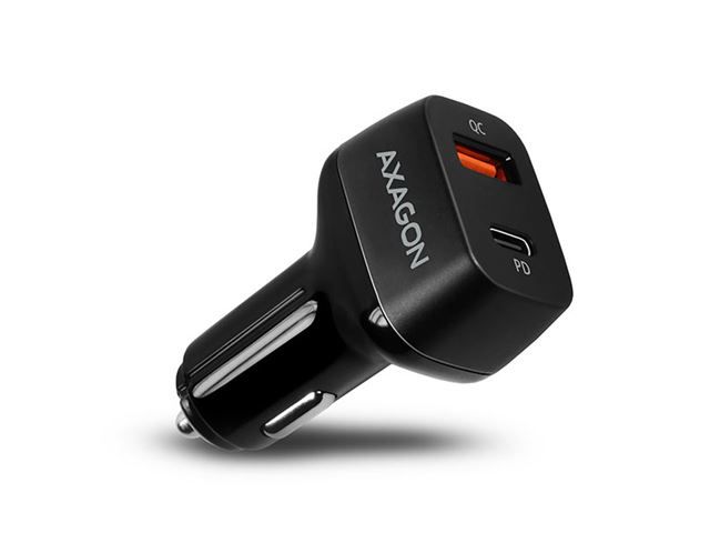 Auto punjac AXAGON PWC-PDQ, 1x QC3.0 + 1x USB-C, 45W, crni