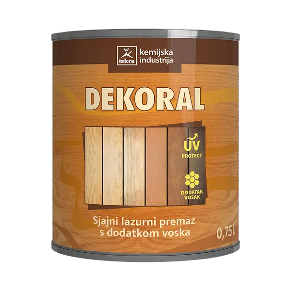 Lazura za drvo ISKRA DEKORAL BEZBOJNI 0,75L