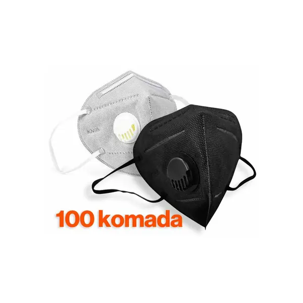 MASKA ZAŠTITNA FFP2 S VENTILOM- 100 kom, za odrasle