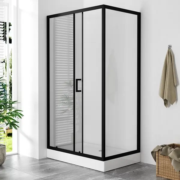 75-B-E1034B-120/80-BLACK B-LINE TUŠ KABINA 1200x800x1950, CRNA, PROZIRNO STAKLO